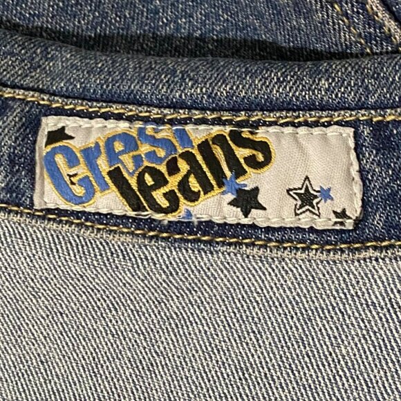 Vintage Crest Jeans Denim Jacket Womens 3X Embellished Y2K Boho Hippie Western - Picture 8 of 9